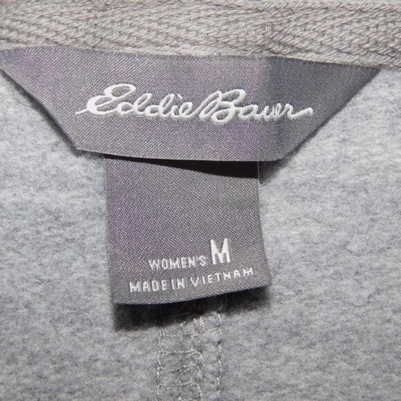 Eddie Bauer Women's M 8 /10 Gray Motion Cozy Camp Open Cardigan Wrap hooded - Picture 6 of 12